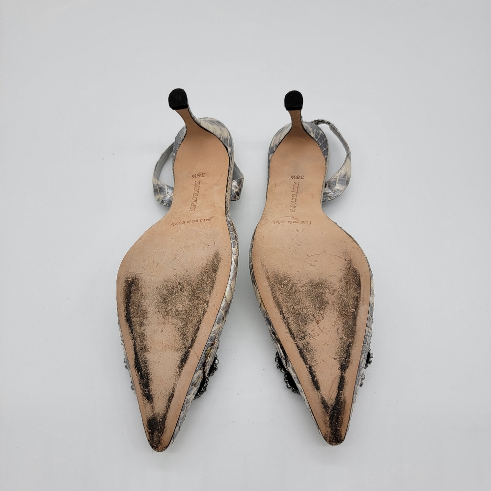 Manolo Blahnik Crystal block slingback heels - Picture 5 of 5